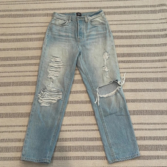 BDG urban outfitters slim straight distressed high rise button fly jeans - Picture 1 of 11